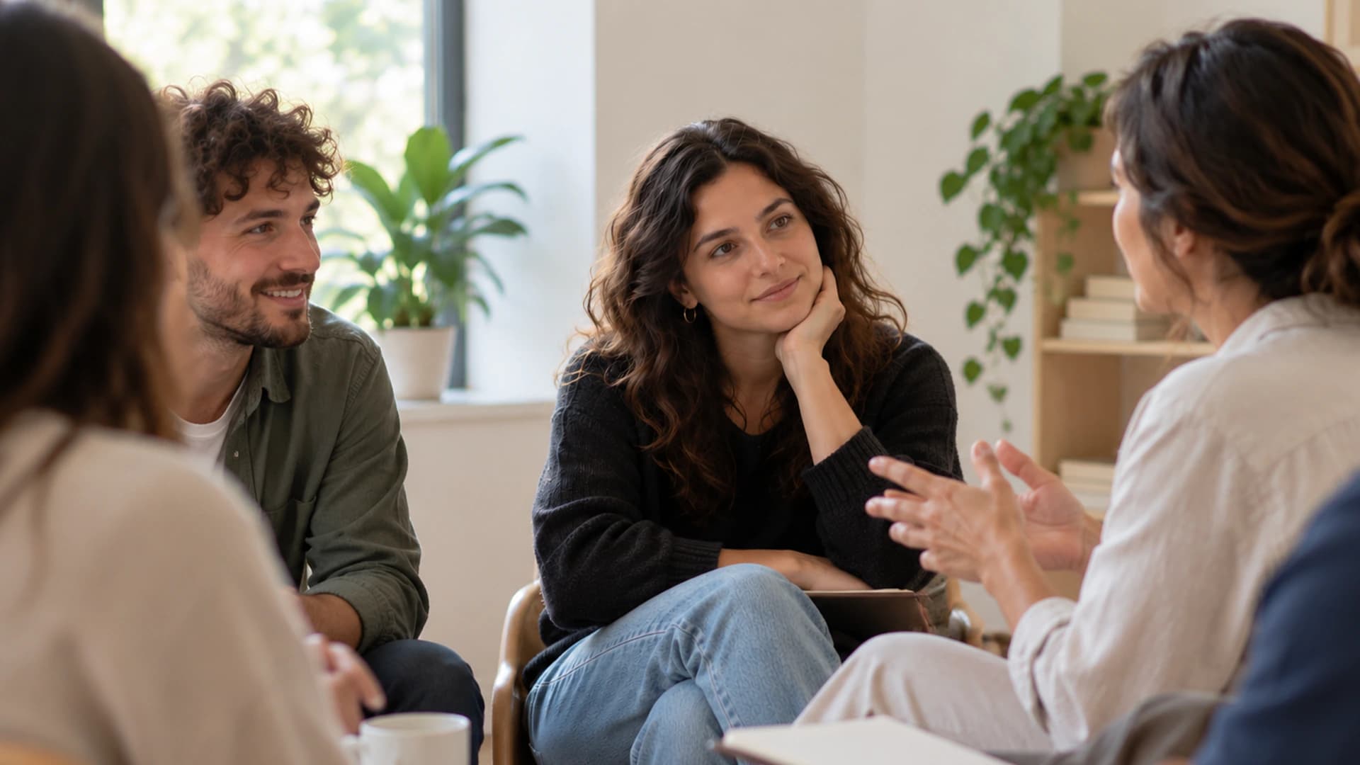 Profissionais a conversar numa sessão de intervisão